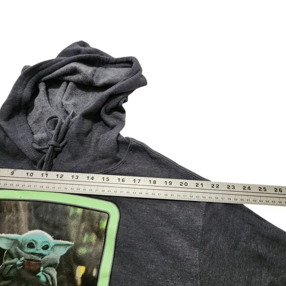 Star Wars The Mandalorian Grogu Baby Yoda Hoodie Men’s XL Gray Color Spring Hood - Picture 4 of 12